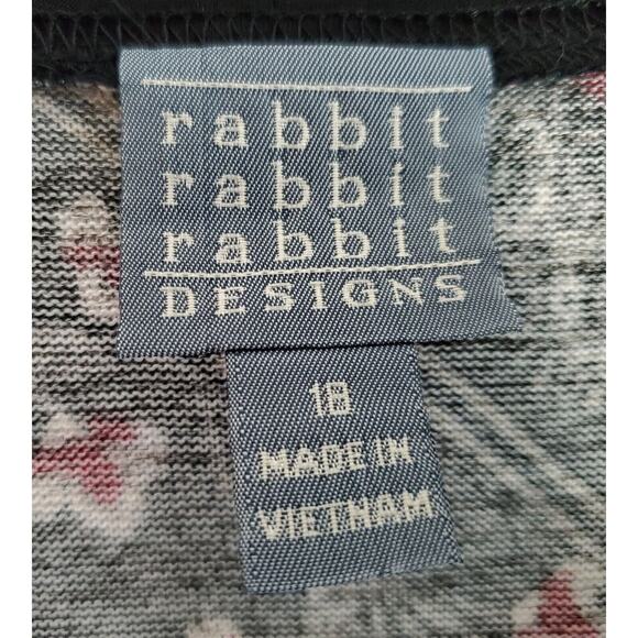 Rabbit Rabbit Rabbit Designs 14 16 Midi Dress Embroidered Fabric Black Red White - Picture 3 of 7